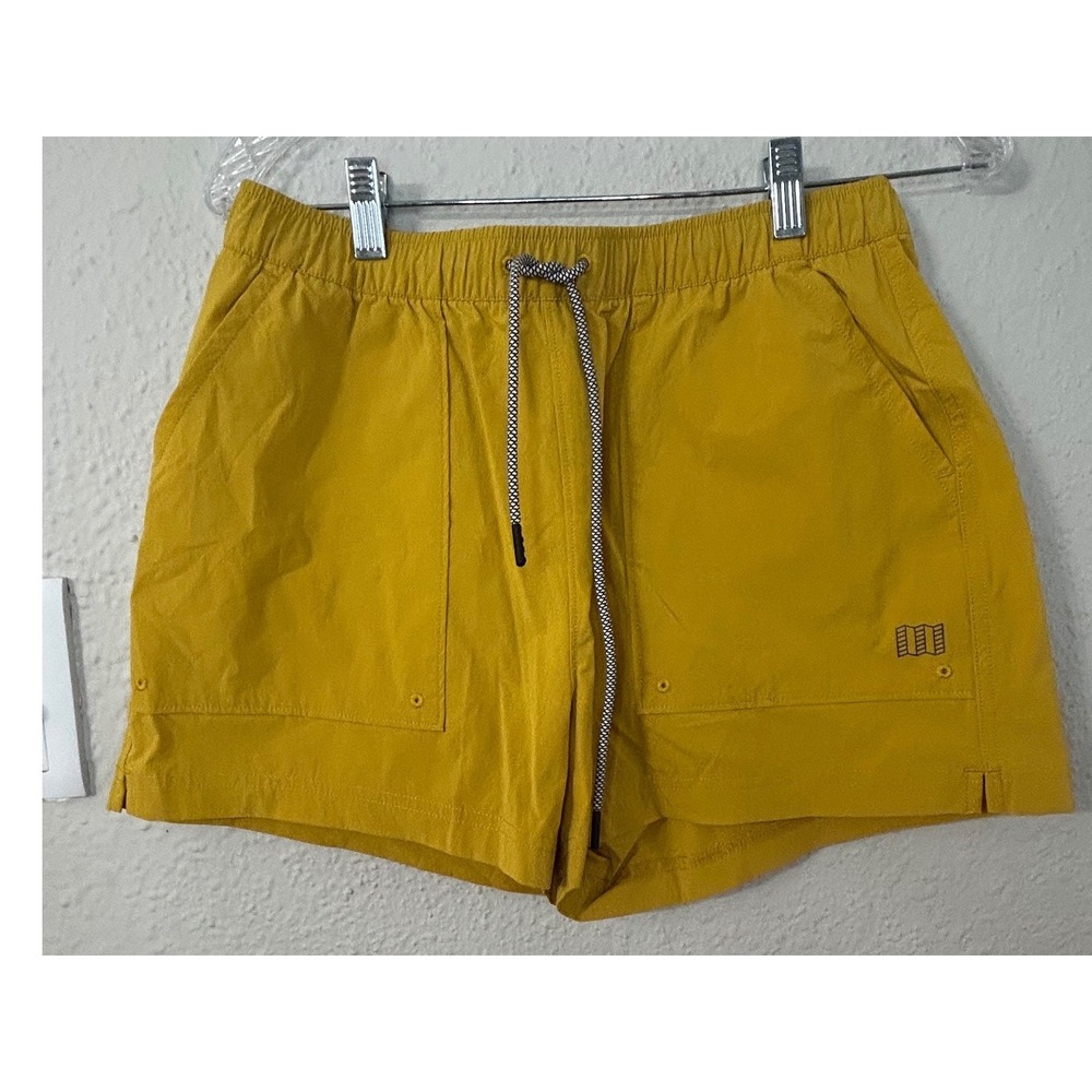 Topo Designs River Shorts Womens Medium Mustard Yellow Recycled Nylon Hiking